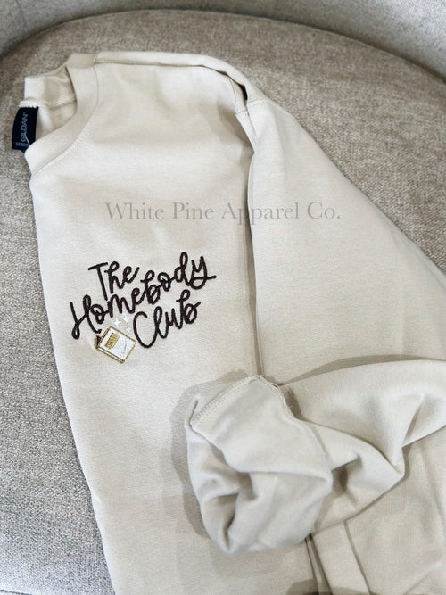 The Homebody Club Embroidered Sweatshirt | Embroidered Sweatshirt | Book Club Apparel | Book Baddie | Homebody